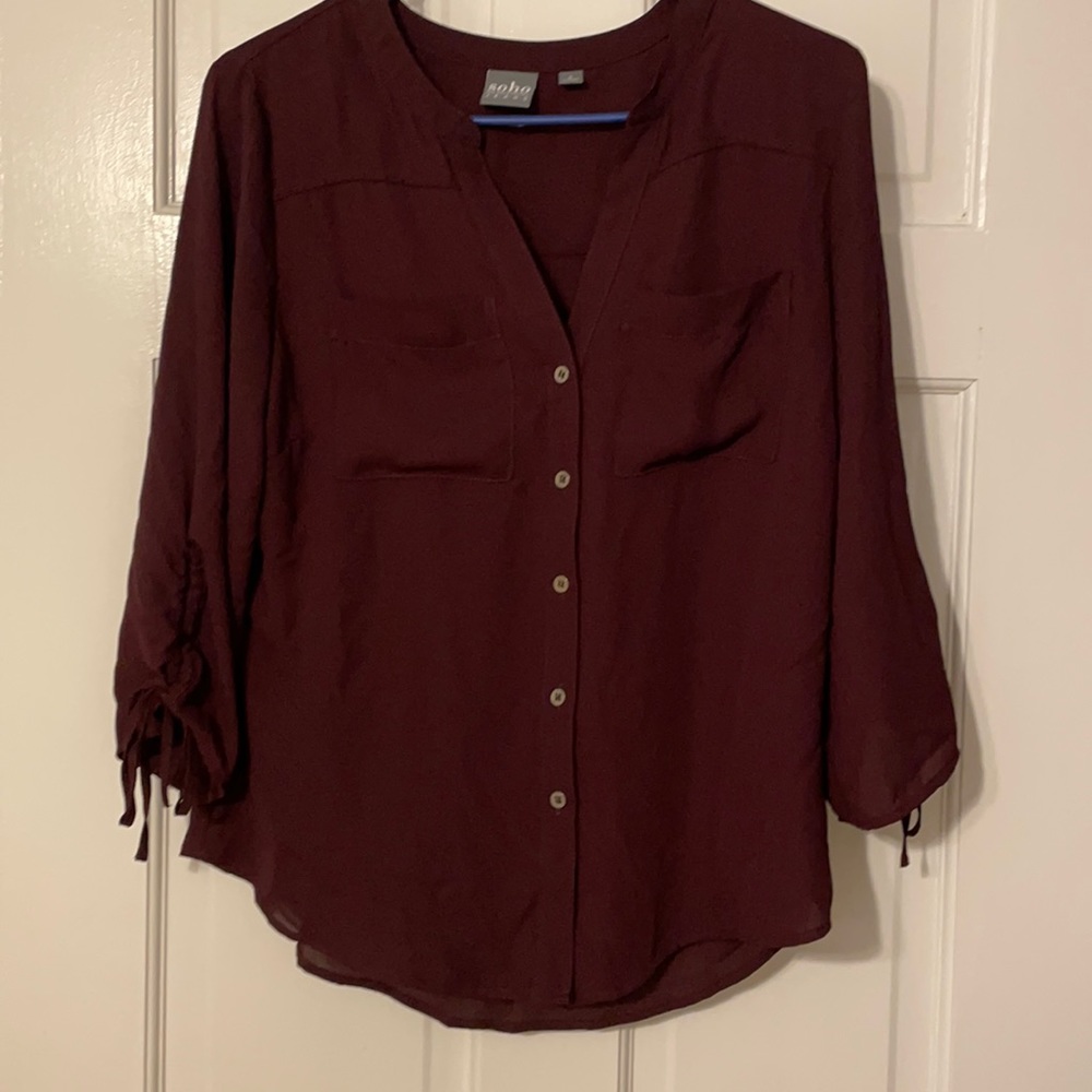 NY&Co work top with tie sleeves S